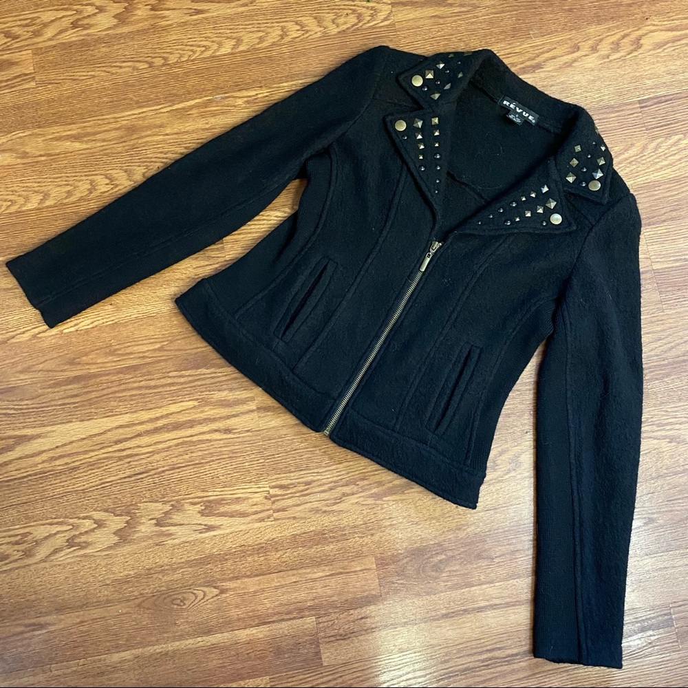 Vintage Y2K Wool Moto Jacket Size Small
